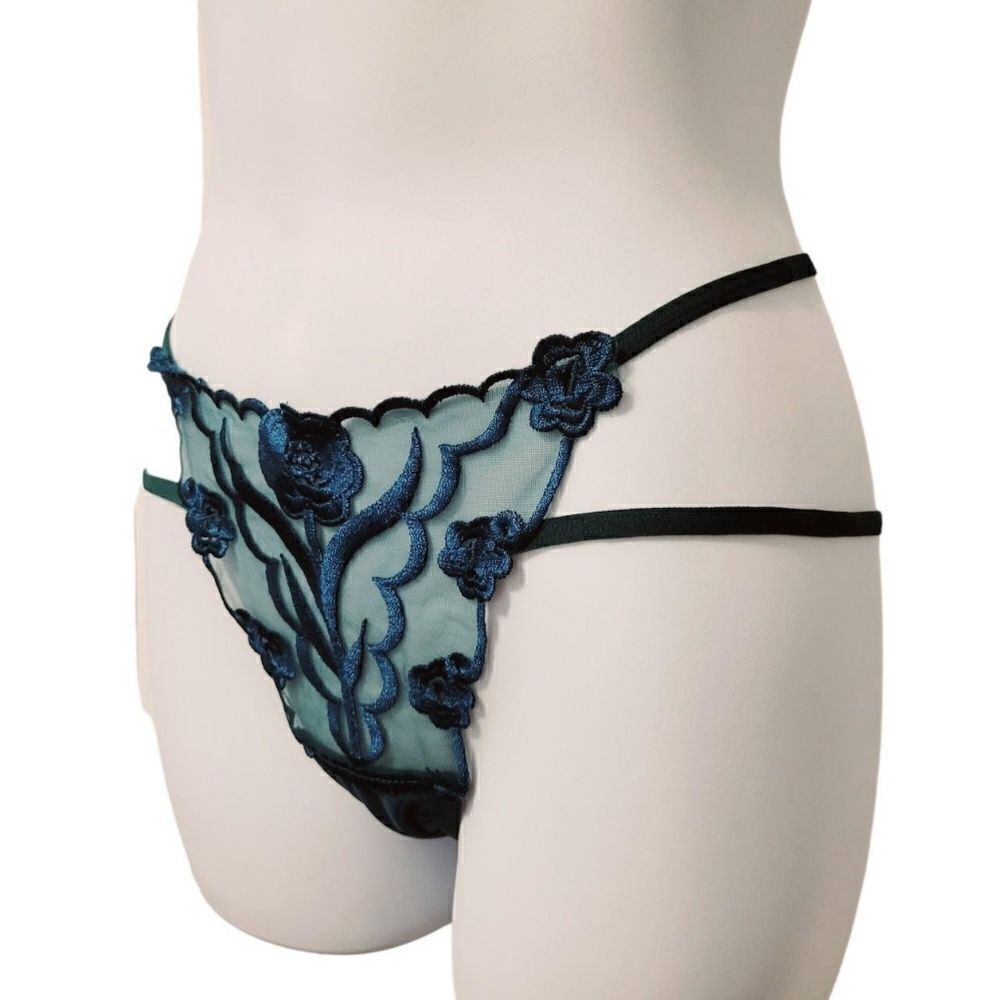 2/$20 Brand new dark green rose panties underwear T-backs